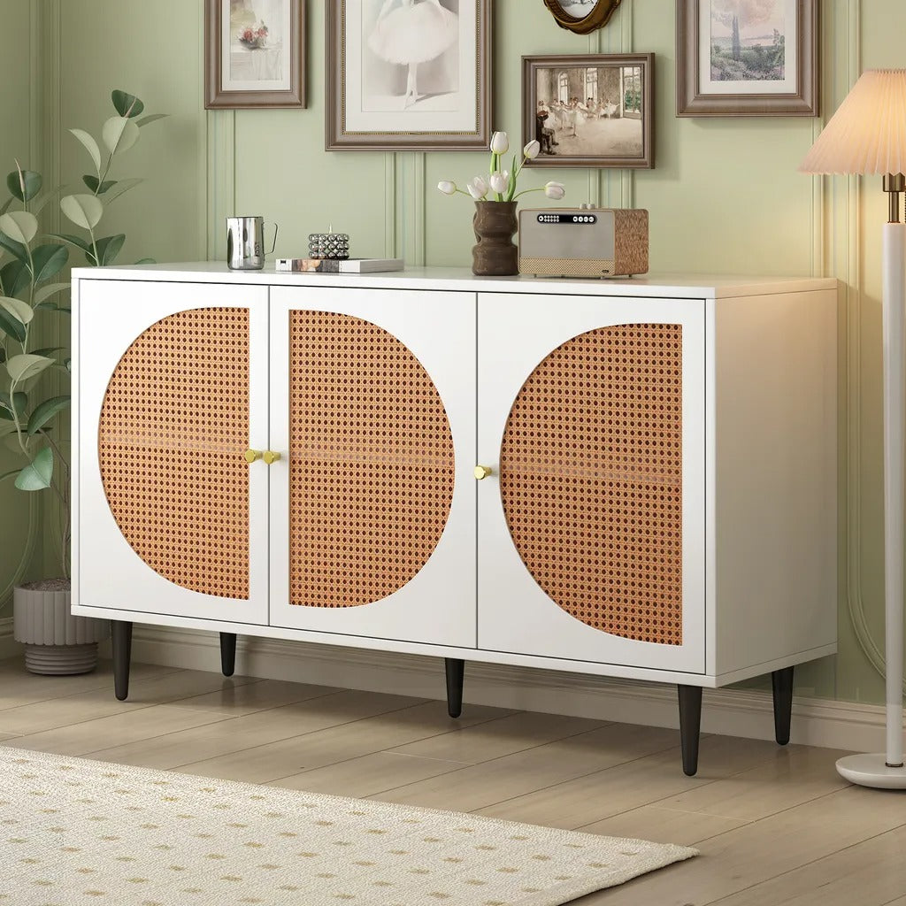 Sideboard Lena – Weiß – 129×40×76 cm